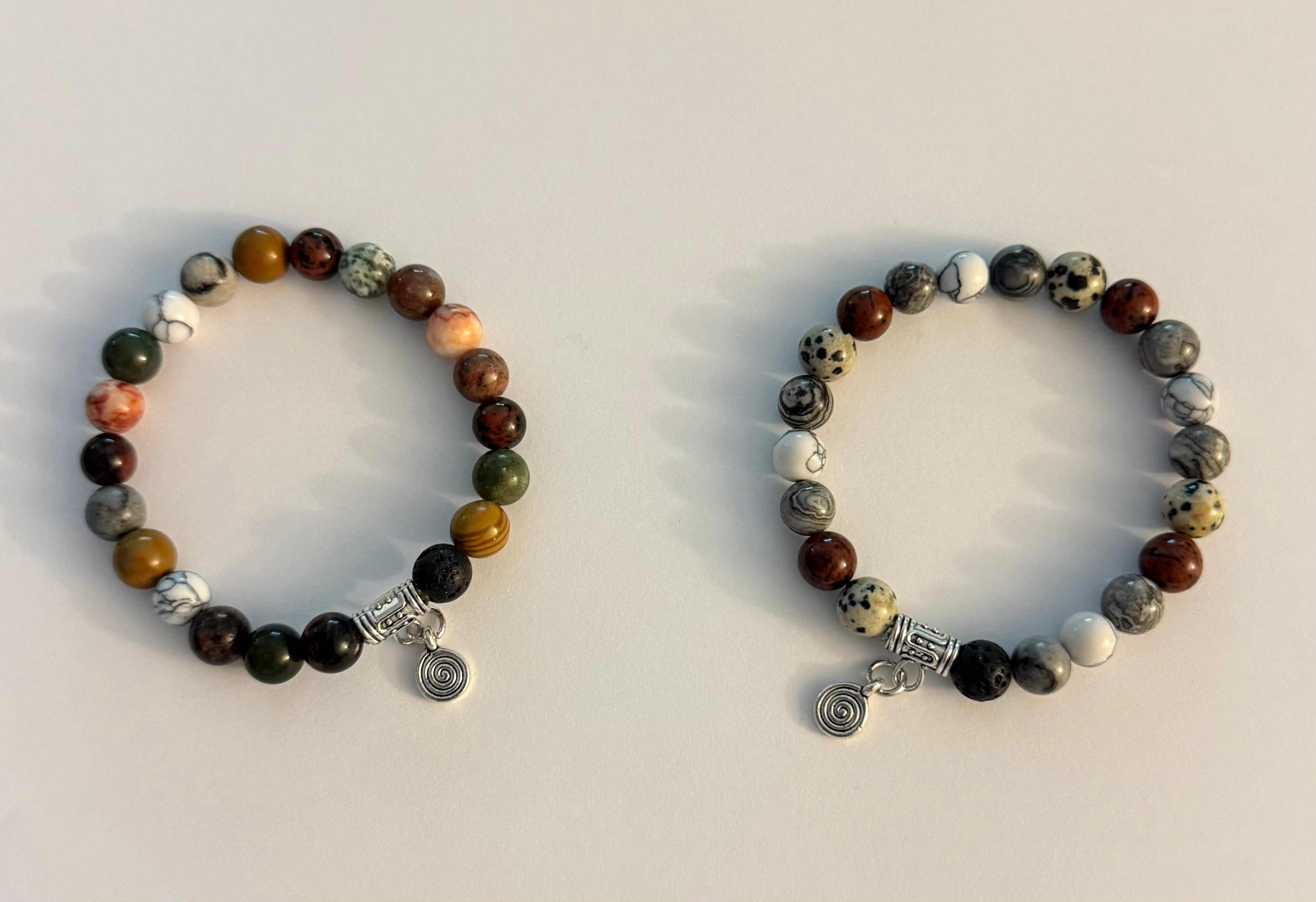 beaded gemstone diffuser bracelets